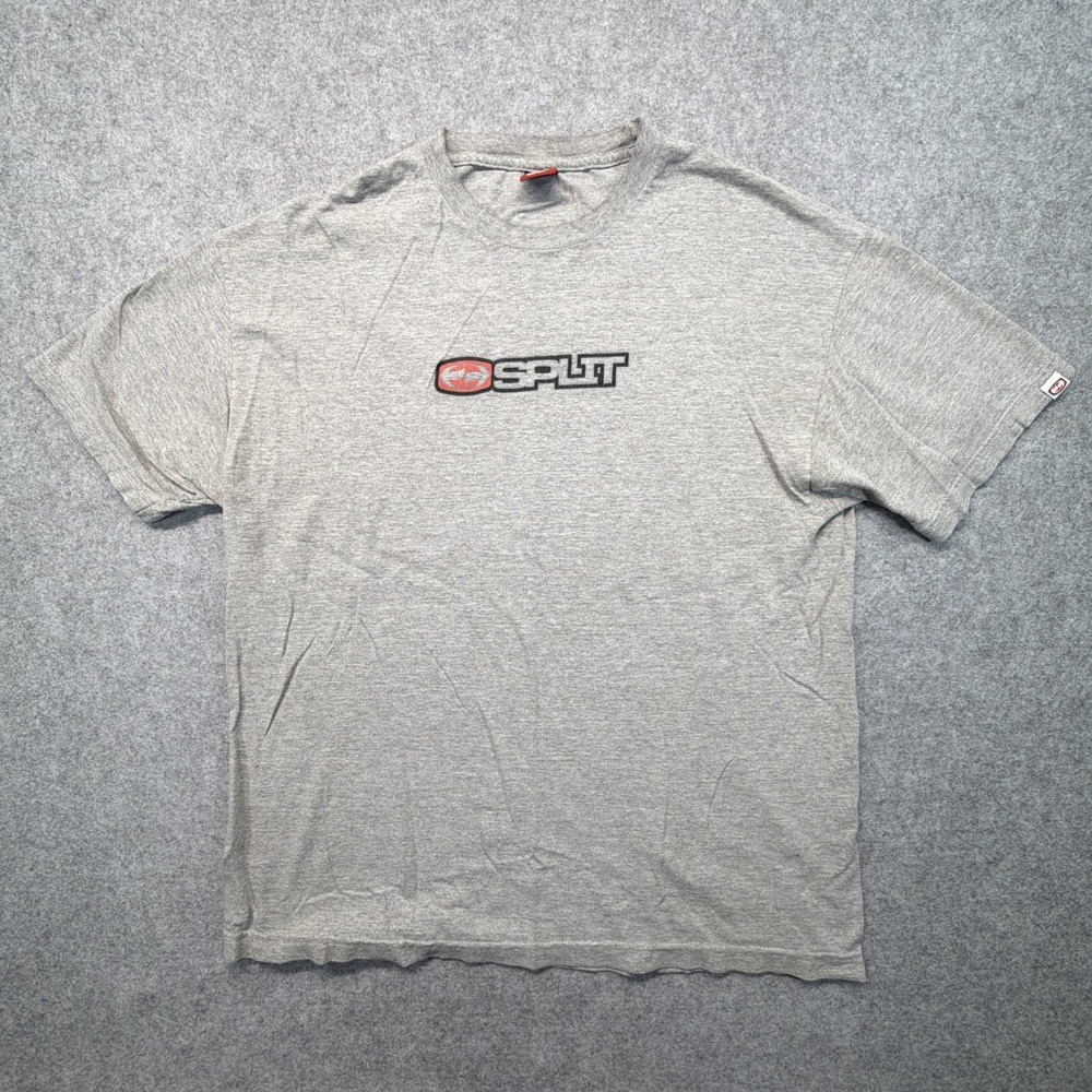 Vintage Split Shirt Mens XL Gray Skateboarding‎ Graphic Tee Y2K Skater 2000s